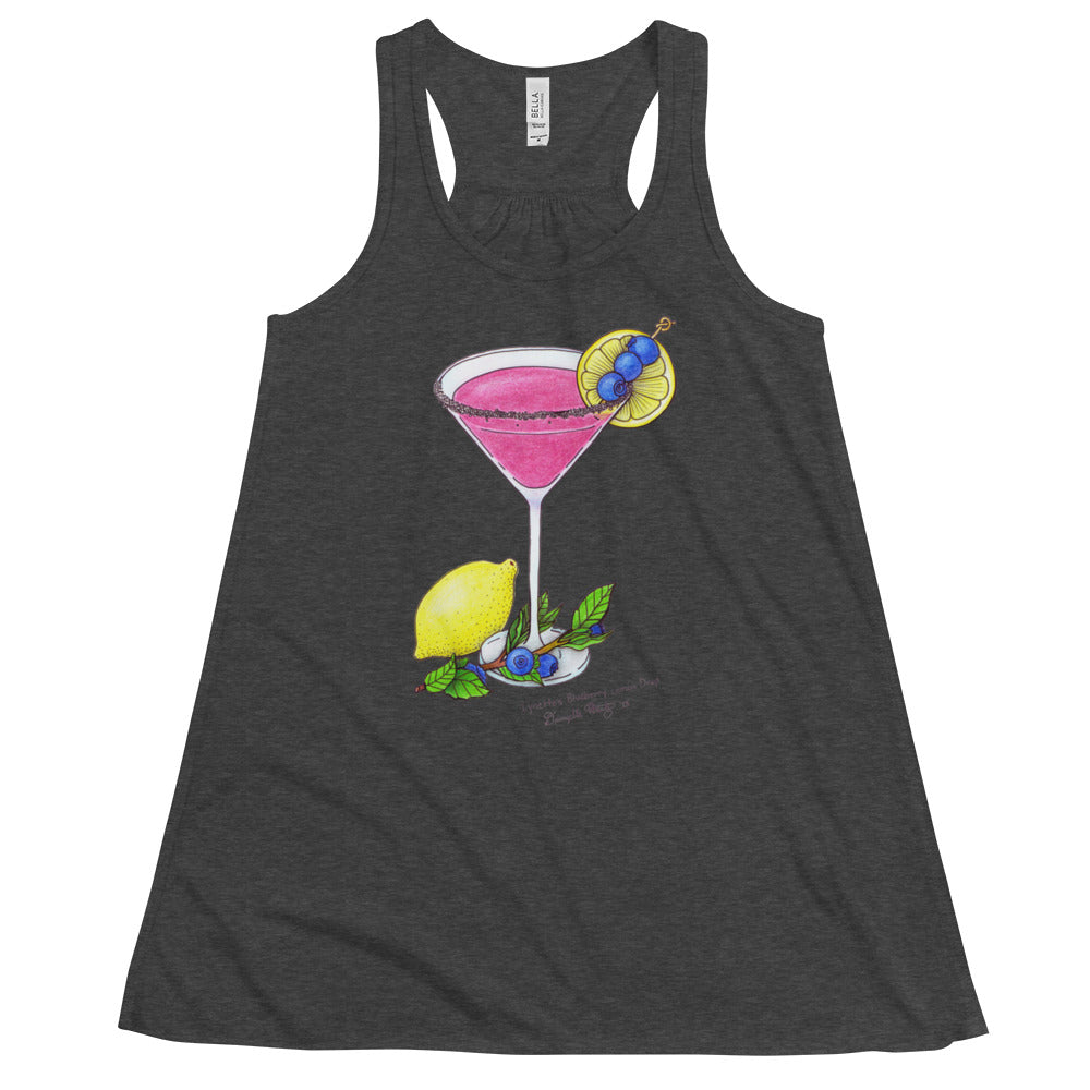 Women's Flowy Racerback Tank. Lynette's Blueberry Lemon Drop.