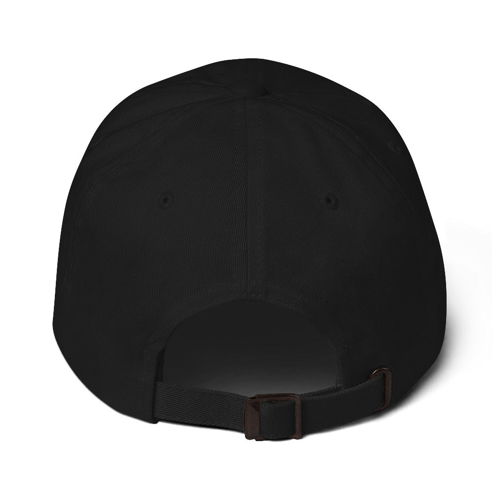 Crow & Cart Dad Hat. White Stitching.