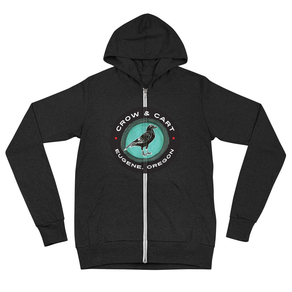 Lyn's Crow. Unisex zip hoodie.