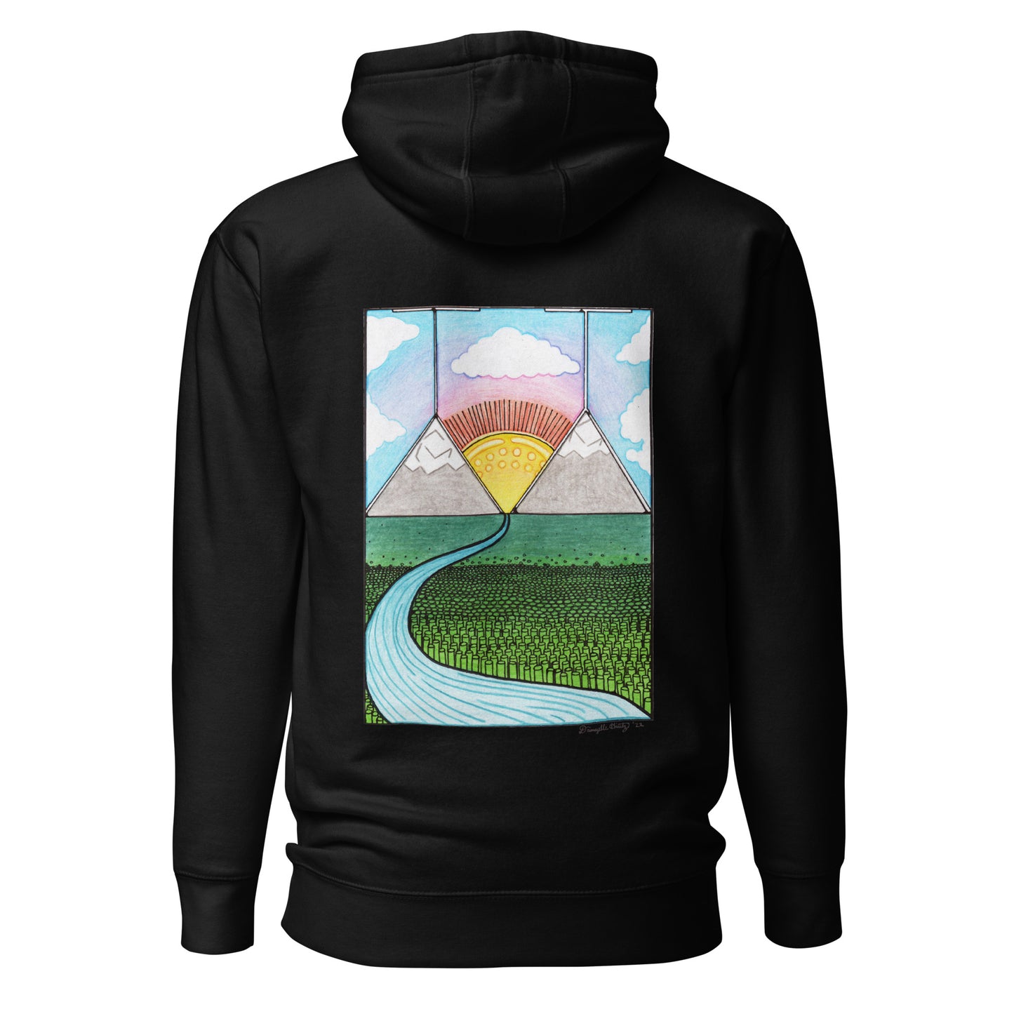 Unisex Hoodie. Crow's Cocktail Sunrise.