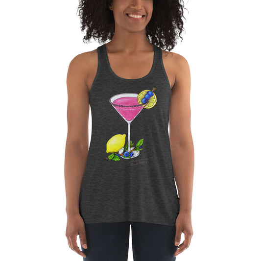 Women's Flowy Racerback Tank. Lynette's Blueberry Lemon Drop.