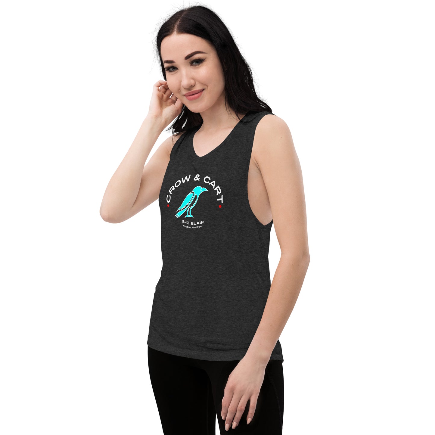 Ladies’ Muscle Tank. Crow and Cart.