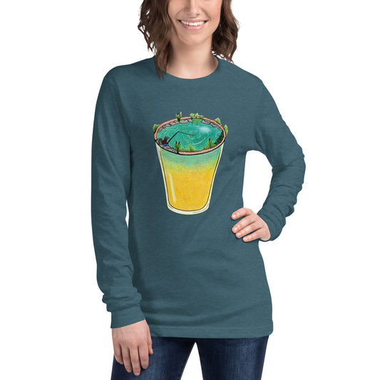 Unisex Long Sleeve Tee. Fishing on a Cold One.