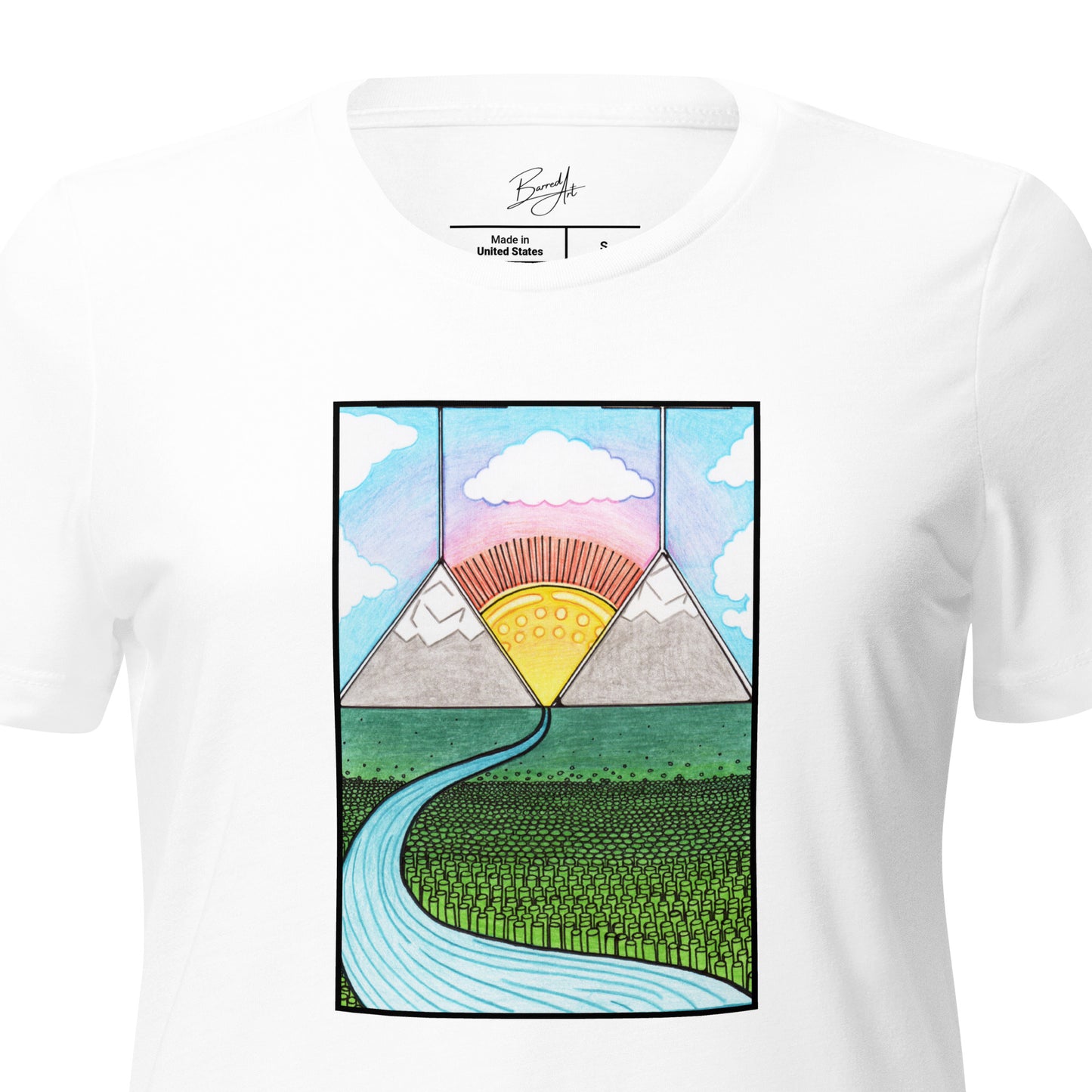 Women’s relaxed tri-blend t-shirt. Cocktail Sunrise.